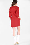 Women's Short Buttoned Front Red Dress